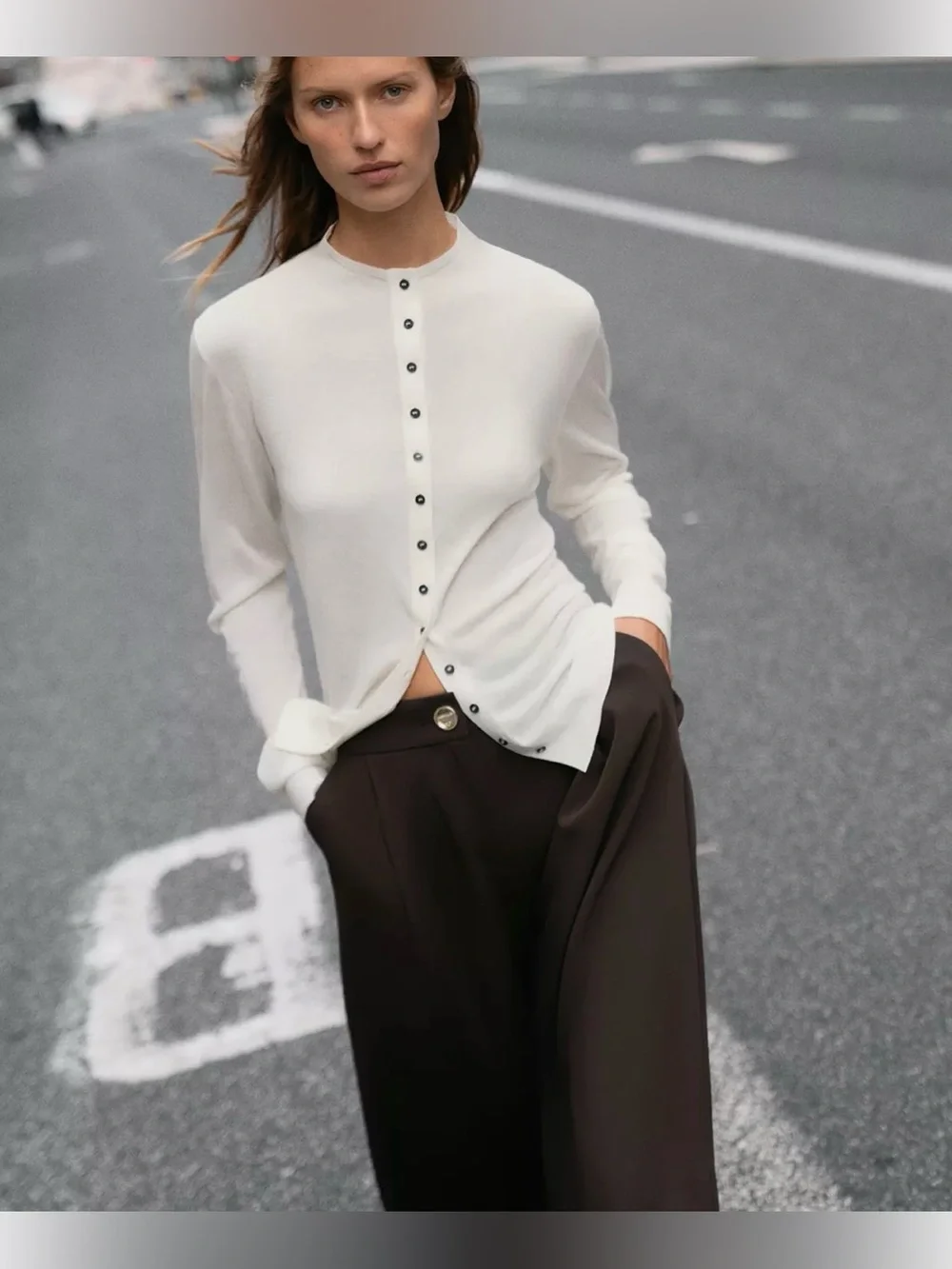 ZARA EXTRA-FINE KNIT CARDIGAN - Picture 1 of 5